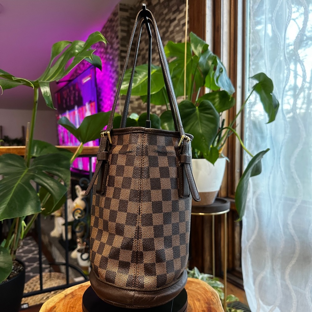 Louis Vuitton Damier Ebene Marais Bucket Tote Bag w/ Insert COA Dustbag